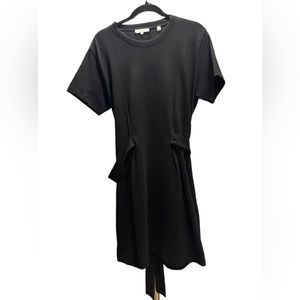 Vince black tie waist dress size L